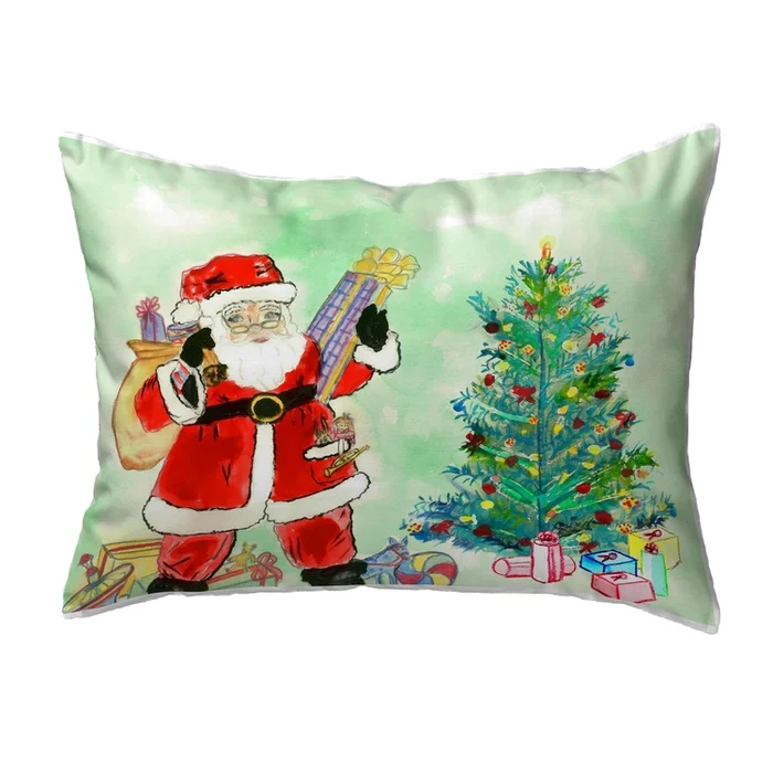 Betsy Drake Interiors Santa & Tree Small No-Cord Pillow 11×14