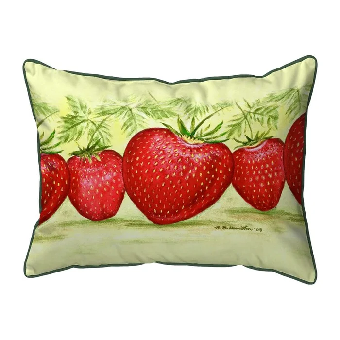 Betsy Drake Interiors Strawberries Large Indoor/Outdoor Pillow 16×20