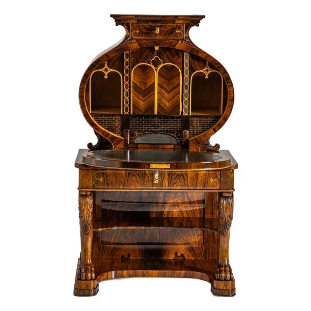 Biedermeier Lyra Secretaire Desk, 1830