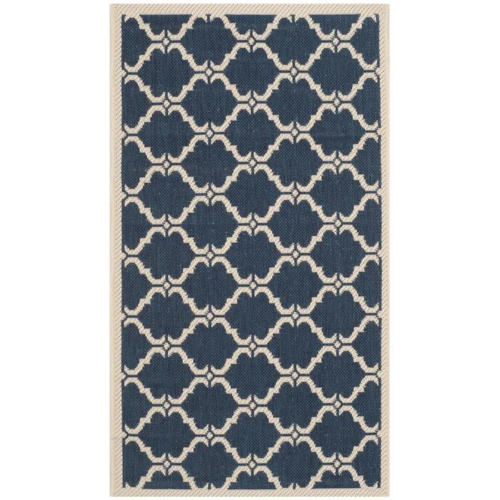 Black/Beige Polypropylene Indoor Outdoor Area Rug Runner 2′ – 3 x 8′ – Safavieh