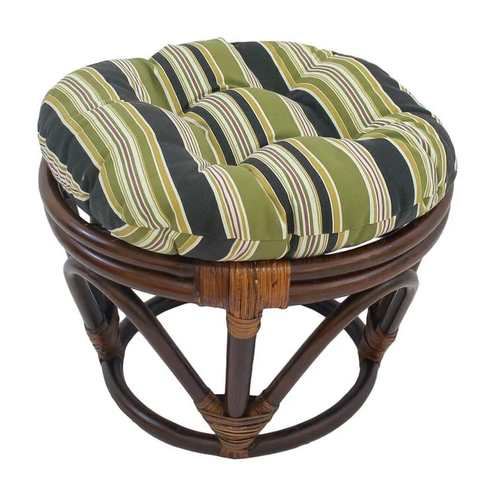 Blazing Needles 18-inch Round Spun Polyester Tufted Footstool Cushion
