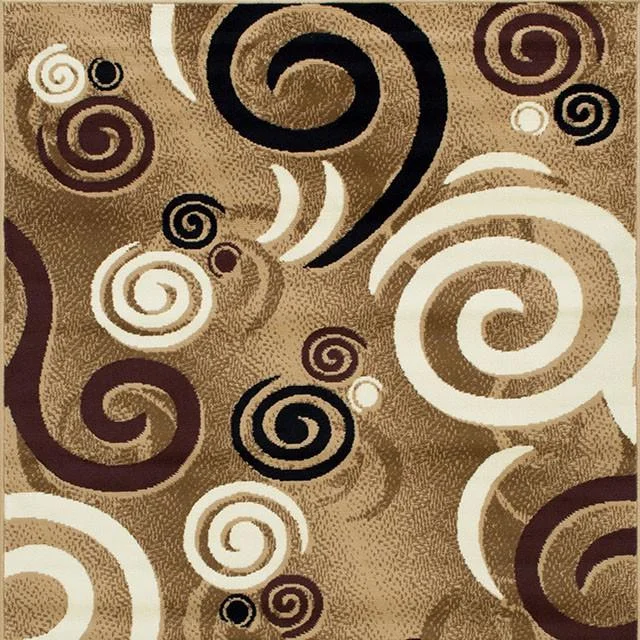 Blitar Brown Black, Brown Cream, & Gray 5′ X 7′ Area Rug