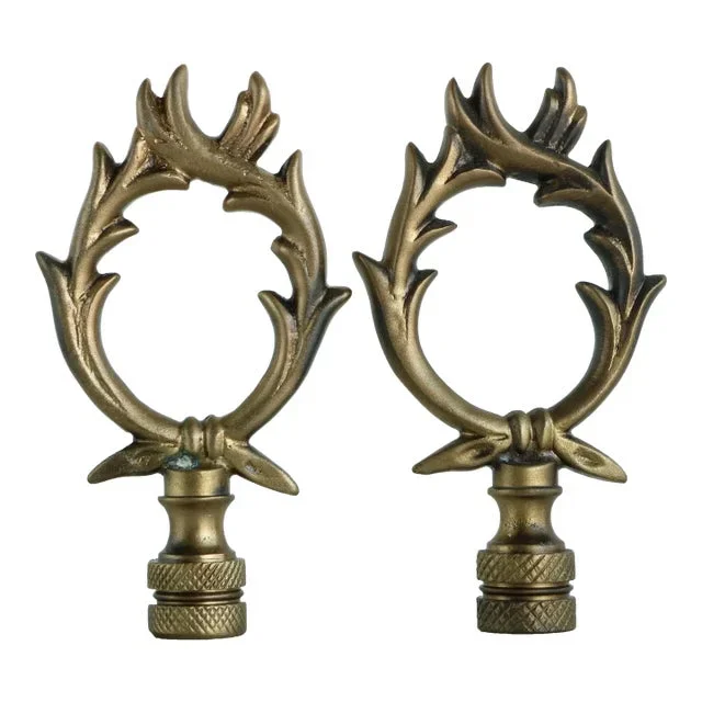 Bronze Tone Laurel Wreath Lamp Finials – A Matching Pair