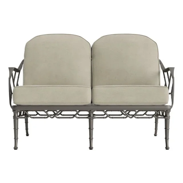 Brown Jordan Calcutta Loveseat, Mica frame with Fusion Meadow fabric