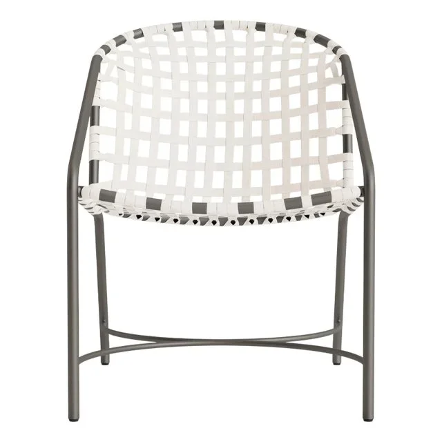 Brown Jordan Kantan Aluminum Suncloth Arm Chair, Mica frame with White fabric