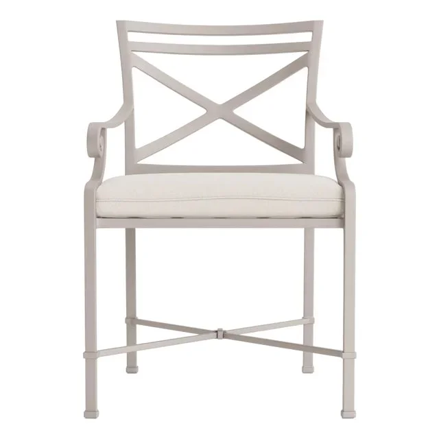 Brown Jordan Venetian Arm Chair, Dove frame with Fusion Natural fabric