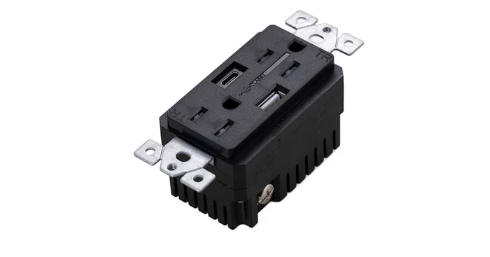 Buster + Punch US Electricity 15 Ampere Electrical Outlet with USB-A and USB-C