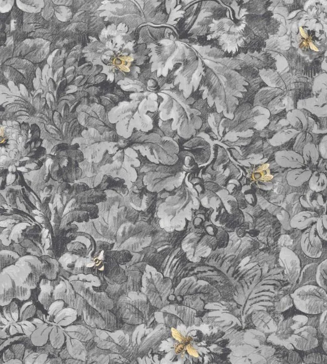 Busy Bee Wallpaper – Charcoal