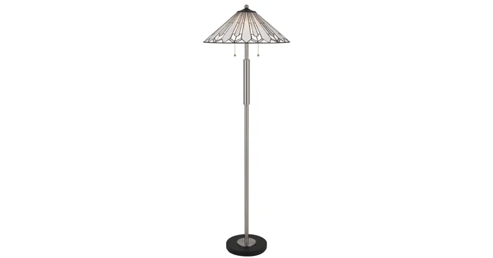 Cal Lighting Muirfield 2 Light 61″ Tall Tiffany, Torchiere Floor Lamp