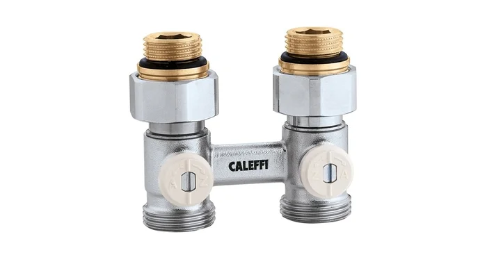 Caleffi Two-pipe Straight Panel Radiators Valve – 1/2″ BSP Straight (Radiator) x 3/4″ BSP Conical (Pipe)
