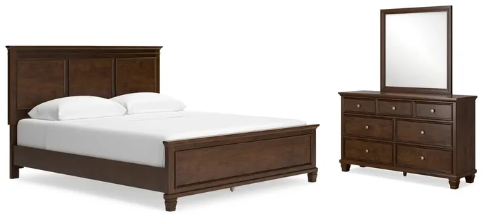 California King Panel Bed, Dresser And Mirror