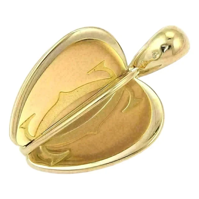 Cartier 6 Parts Double C Reflective 18k Yellow Gold Apple Charm Pendant