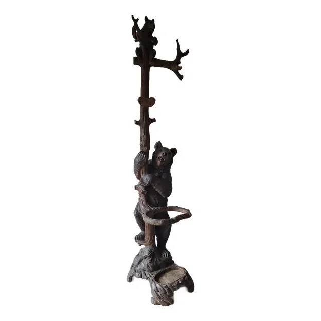 Carved Black Forest Coat Rack, 1890