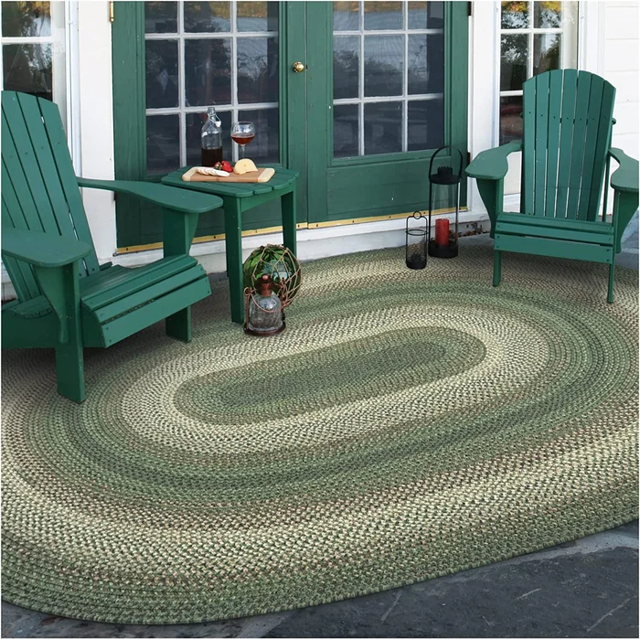 Cedar Ridge Green Ultra Durable Braided Oval Rugs