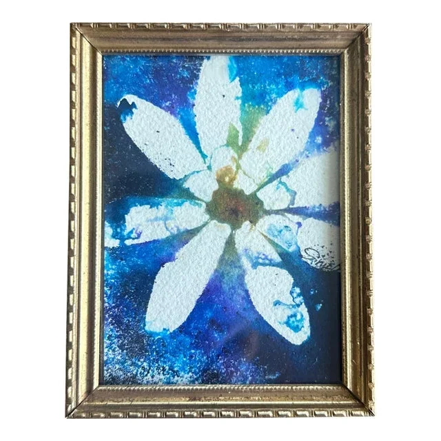 “Celestial Bloom” Framed Original Watercolor Botanical by Nancy Smith
