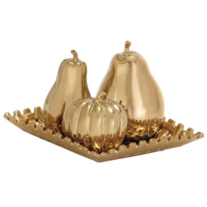 Ceramic Lattice Fruit Bowl Centerpiece