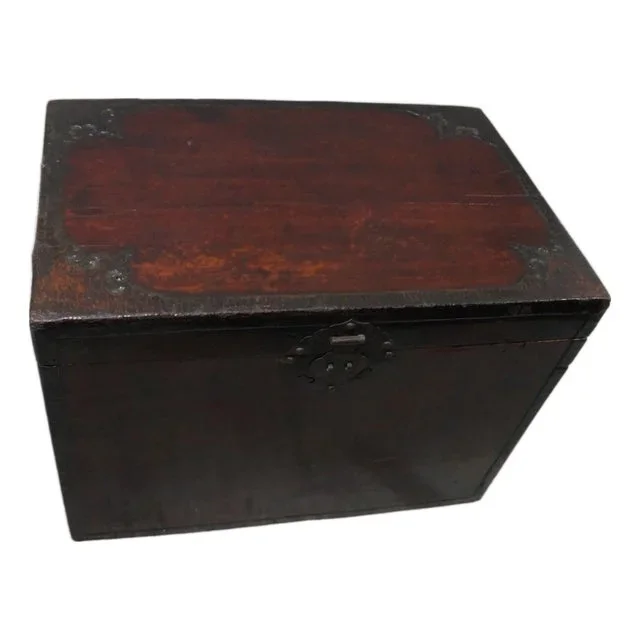 Chinese 19th Century Antique Trunk With Iron Ornaments