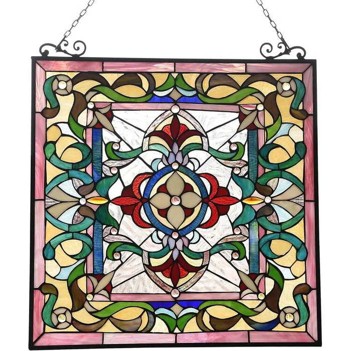 Chloe Lighting AYLEE Tiffany-style Victorian Design Window Panel 24 inch x 25 inch