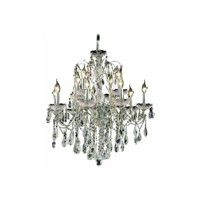Chrome St Francis 12 Light Crystal Chandelier