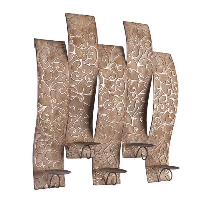 Clarissa Antiqued Silver Wall Mount Candelabra