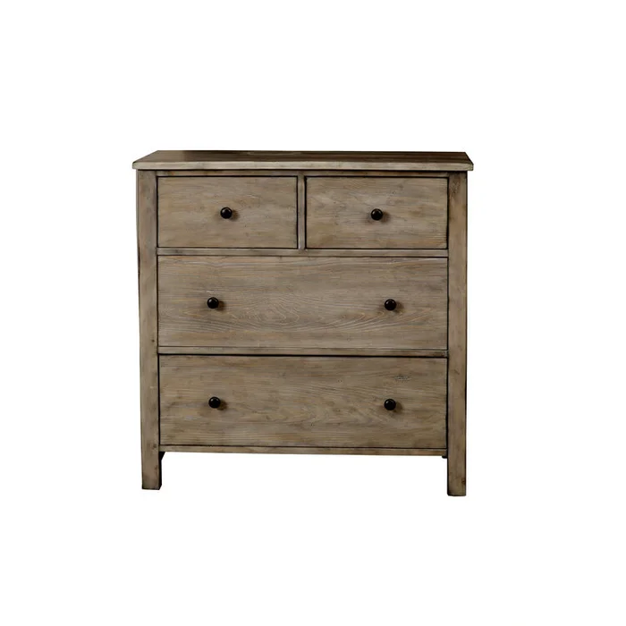 Classic 4 Drawer Chest Gray Pine Wood Furniture – Origins by Alpine