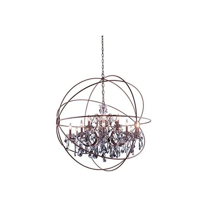 Classic Geneva Light Chandelier Silver Grey Crystal Rustic Intent