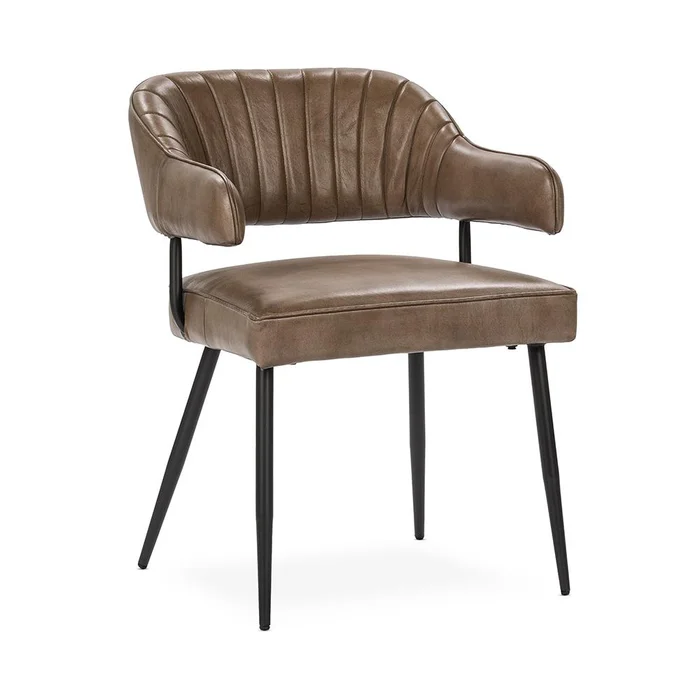 Classic Home – Ashford Top Grain Leather Dining Chair – Light Brown – 53002024