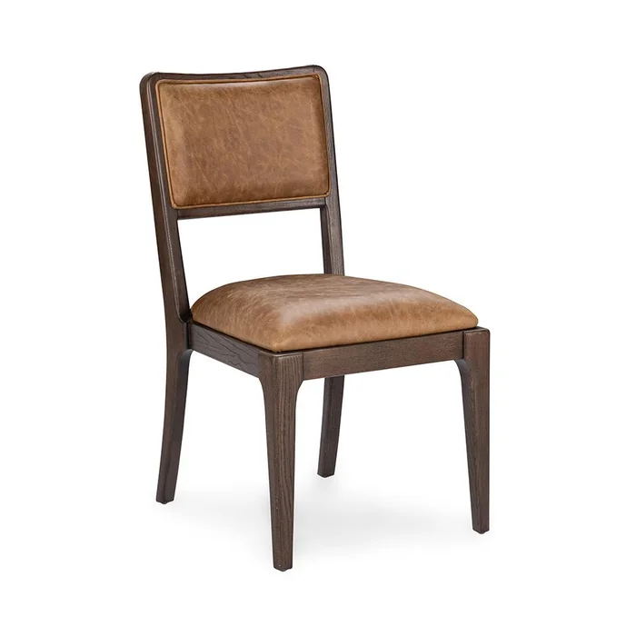 Classic Home – Gia Leather and Wood Dining Chair – Aztec Brown – 53006307
