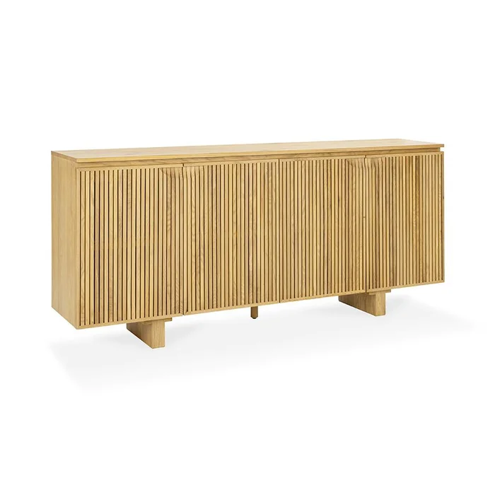 Classic Home – Roya Oak Wood 4-Door Sideboard Buffet – Oak Natural – 52004206