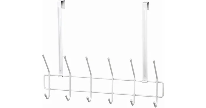 ClosetMaid Over the Door 19-1/2″ Wide Wire Frame Bathroom, Hall, Entry, Bath, Towel Hook Rack with 6 Double Hooks