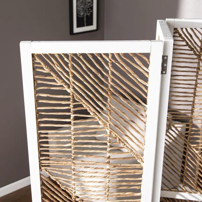 Coastal Woven Room Divider Screen Foldable 69 Tall – SEI