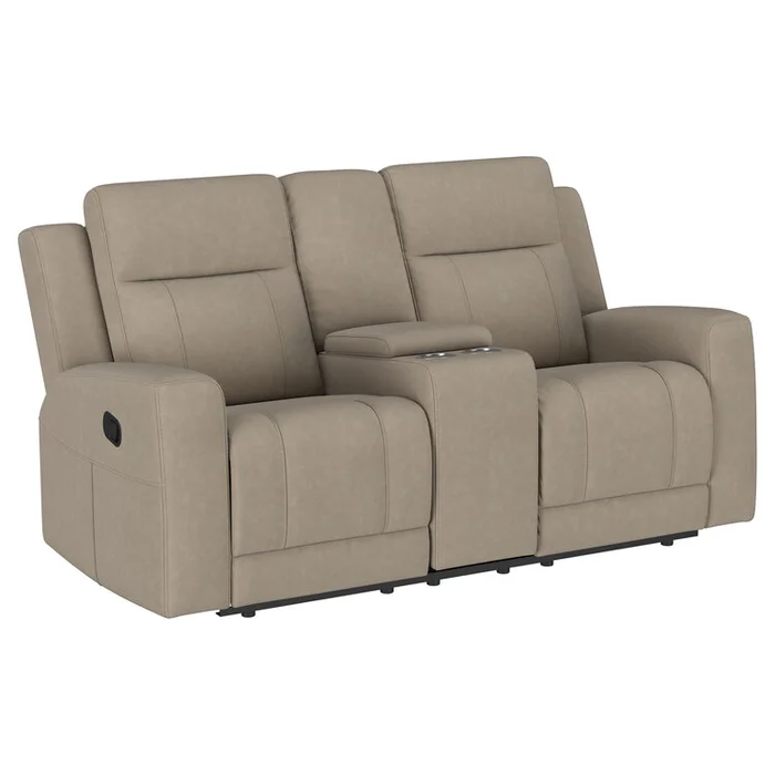 Coaster Brentwood Upholstered Motion Reclining Loveseat Taupe
