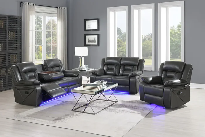 Concord Grey 3-Piece Reclining Living Room Set