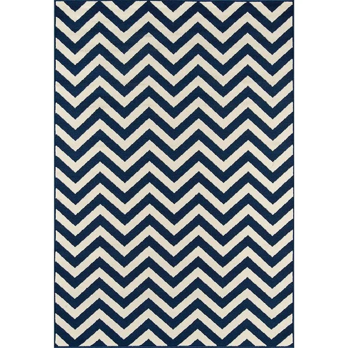 Contemporary Navy Blue Indoor Outdoor Area Rug 3×5