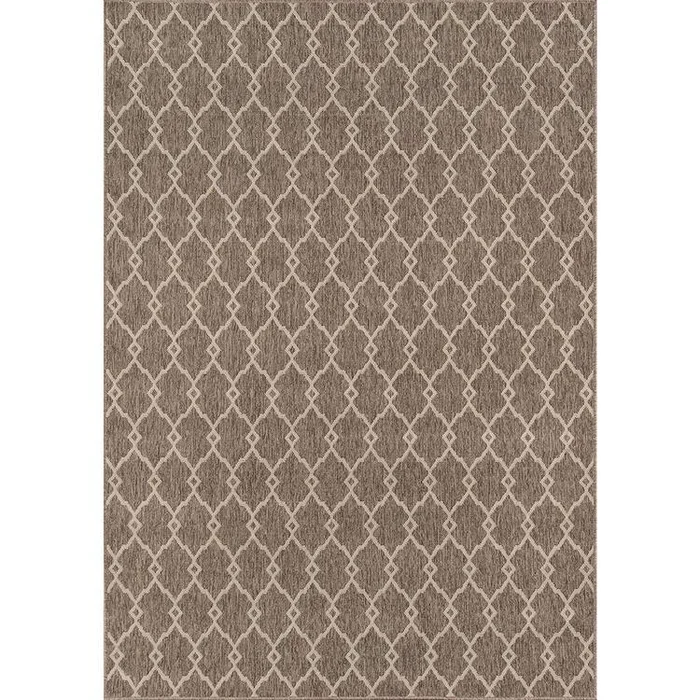 Contemporary Taupe Indoor Outdoor Area Rug 5×7