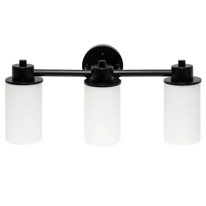 Contemporary Three Light Metal Glass Vanity Uplight Downlight Fixture