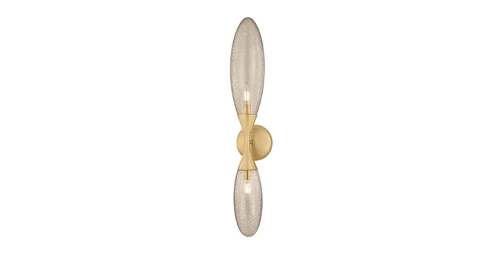 Corbett Lighting Cordoba 2 Light 28″ Tall Wall Sconce with Seedy Light Bronze Glass Shades