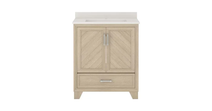 CRAFT + MAIN Ashlow 30″ Free Standing Single Basin Vanity Set with Engineered Stone Vanity Top