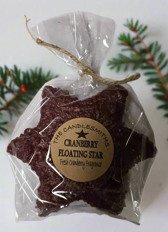 Cranberry Large Star Floating Candle