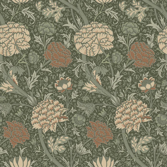 Cray Wallpaper – Terracotta / Green