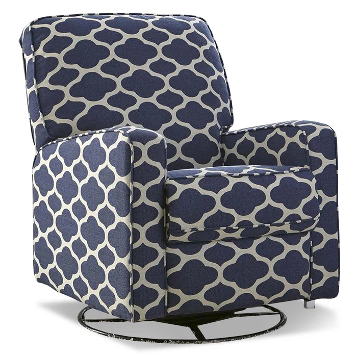 Creations Baby Sutton Swivel Glider Recliner in Strathmore Ocean