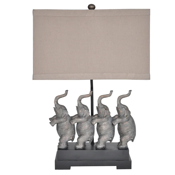 Crestview Collection Elephant Conga Table Lamp in Grey