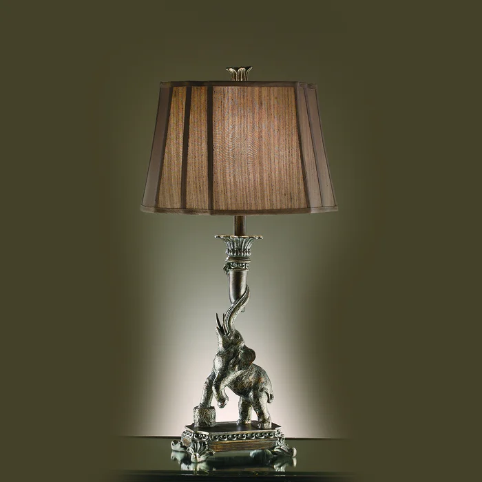 Crestview Collection Ella Elephant Resin Table Lamp in Bronze