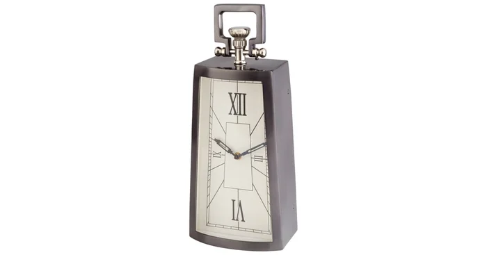 Cyan Design 17″ x 7″ Doc Aluminum, Iron and Wood Analog Table Clock