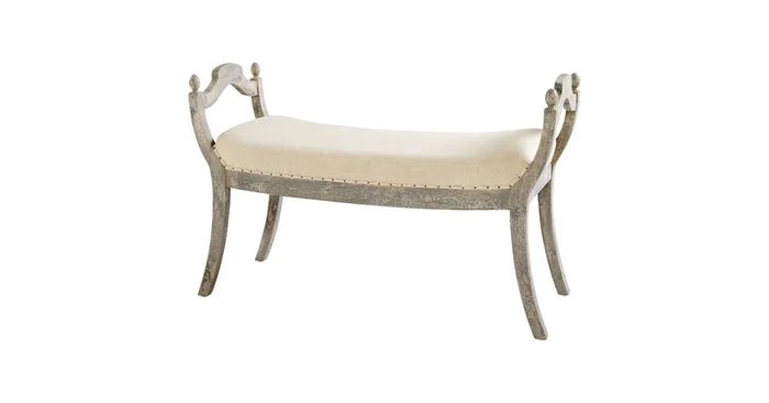 Cyan Design Alice 39-1/2″ Wide Wood Framed Cotton Bench