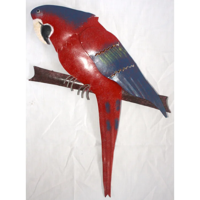 D-Art Collection Iron Red Parrot Wall D?cor