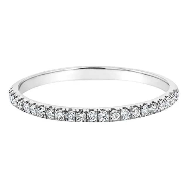 Dainty Diamond Pinky Ring 18k White Gold, Size 4