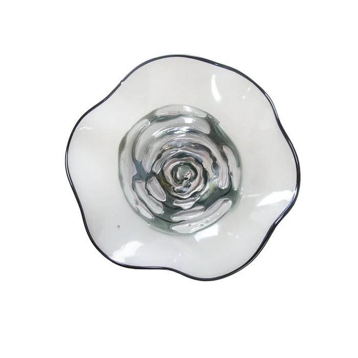 Dale Tiffany Cavalier White Grey Hand Blown Art Glass Wall Decor – 16 inch