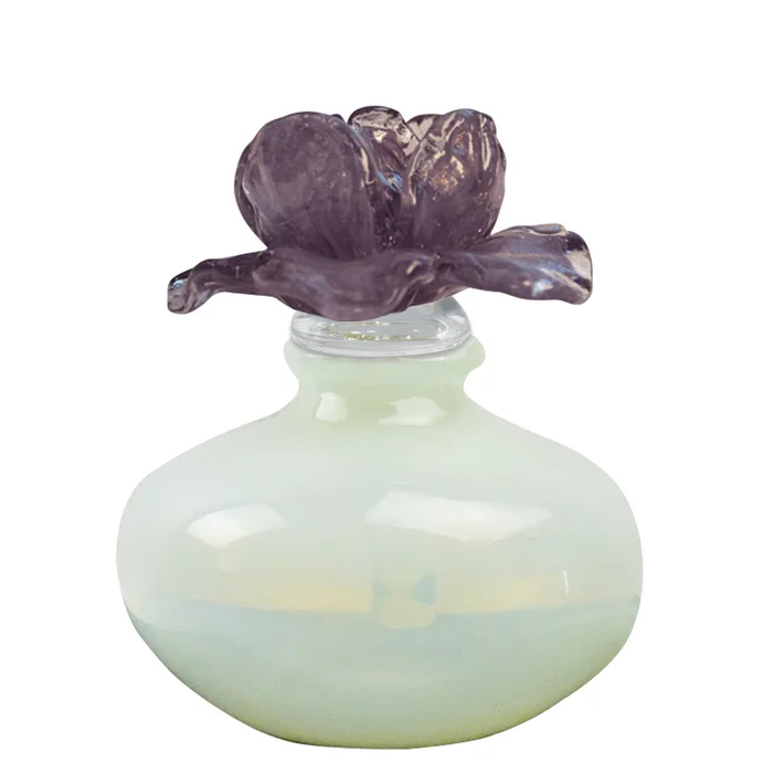 Dale Tiffany Purple Rose Hand Blown Art Glass Perfume Bottle