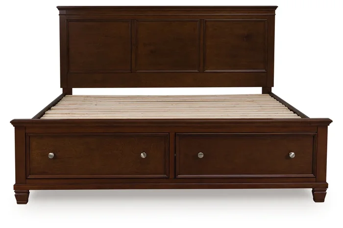 Danabrin Brown California King Panel Storage Bed